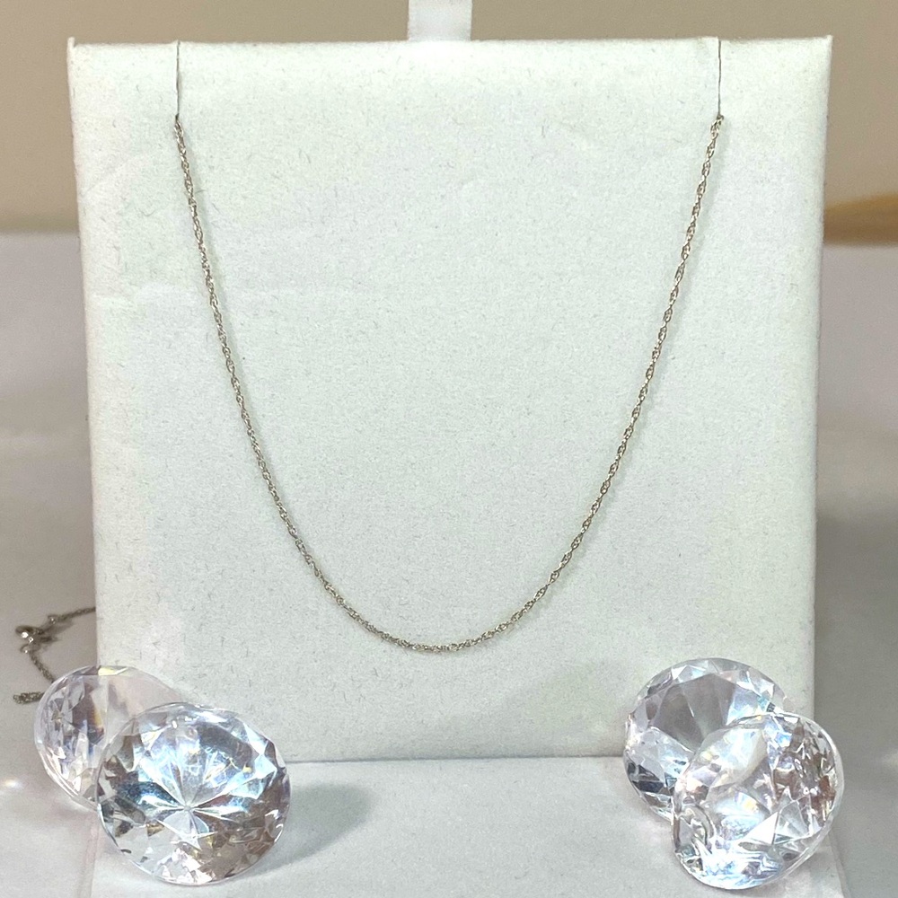 14K WHITE GOLD chain necklace 18” REAL GOLD